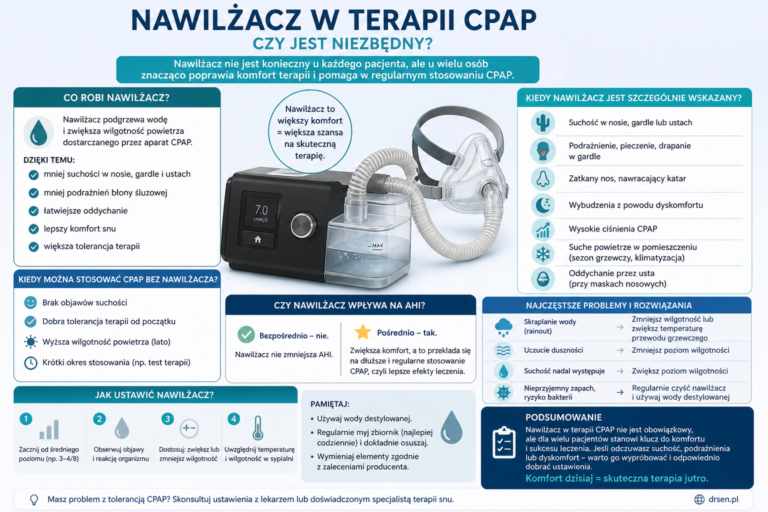 nawilżacz w terapii CPAP – kiedy stosować przy bezdechu sennym